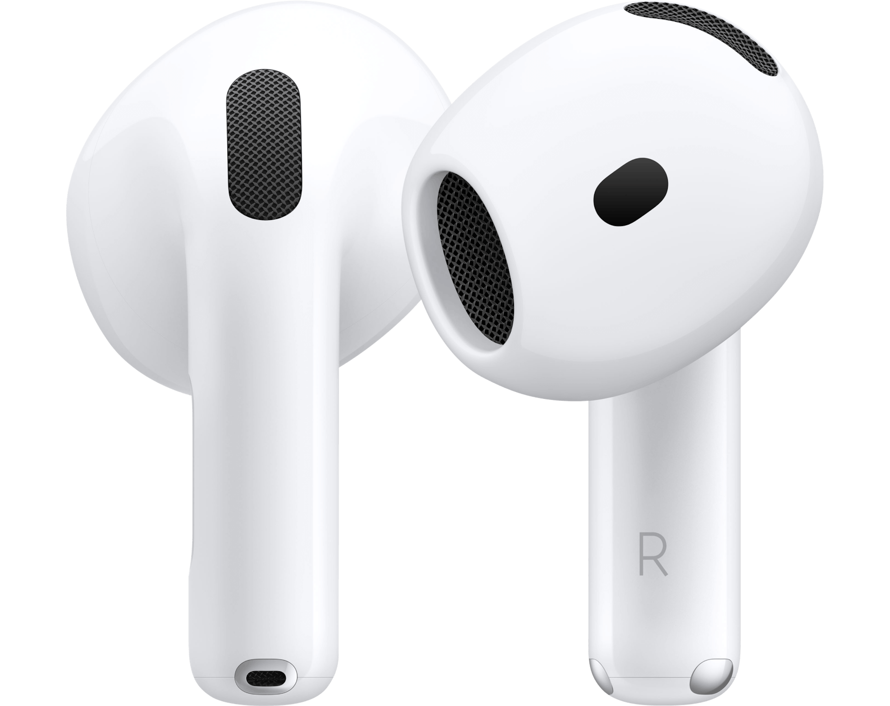 Apple AirPods Pro 4, Front- und Rückansicht Detail.