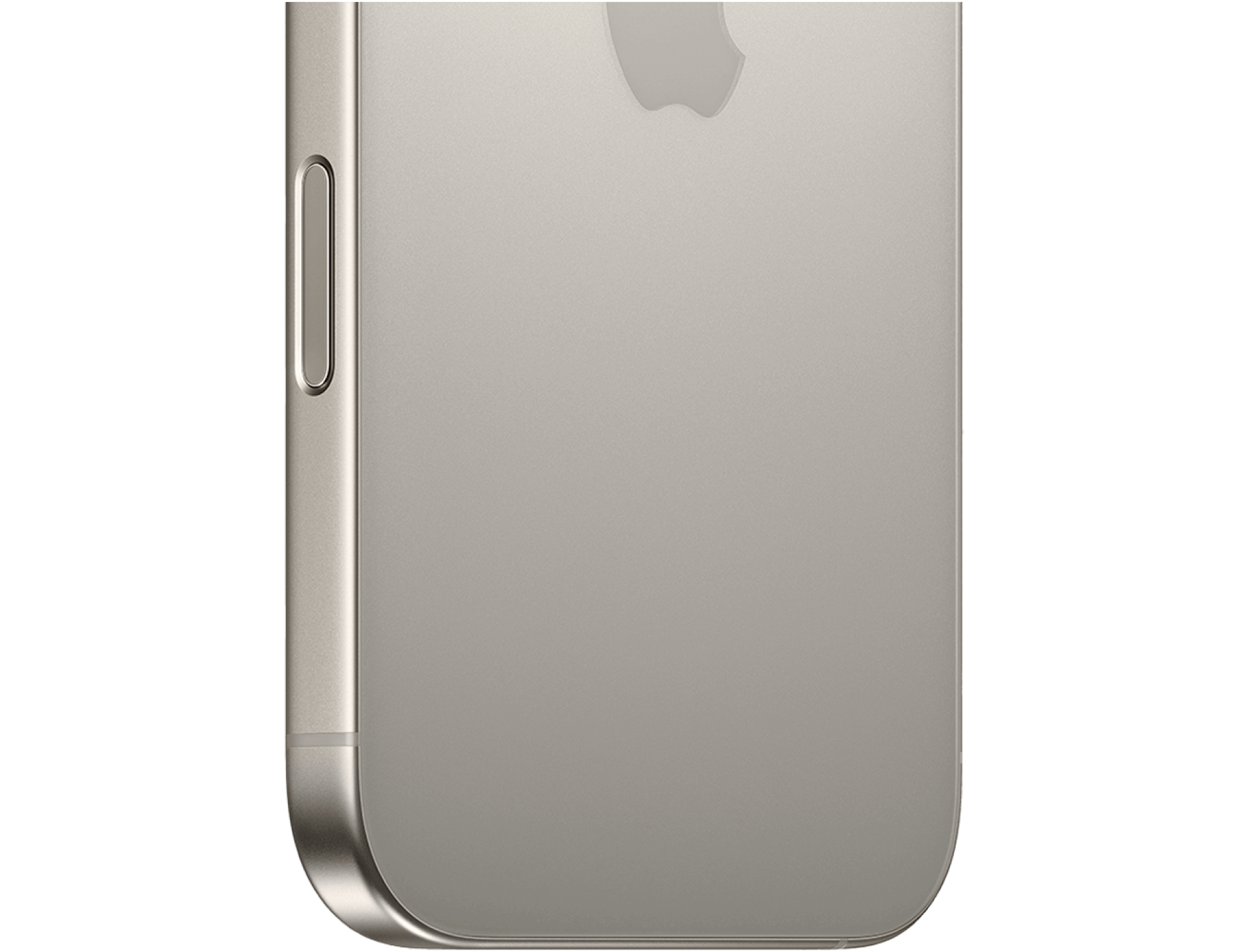 Detailansicht Rückseite Apple iPhone 16 Pro Titan Natur.
