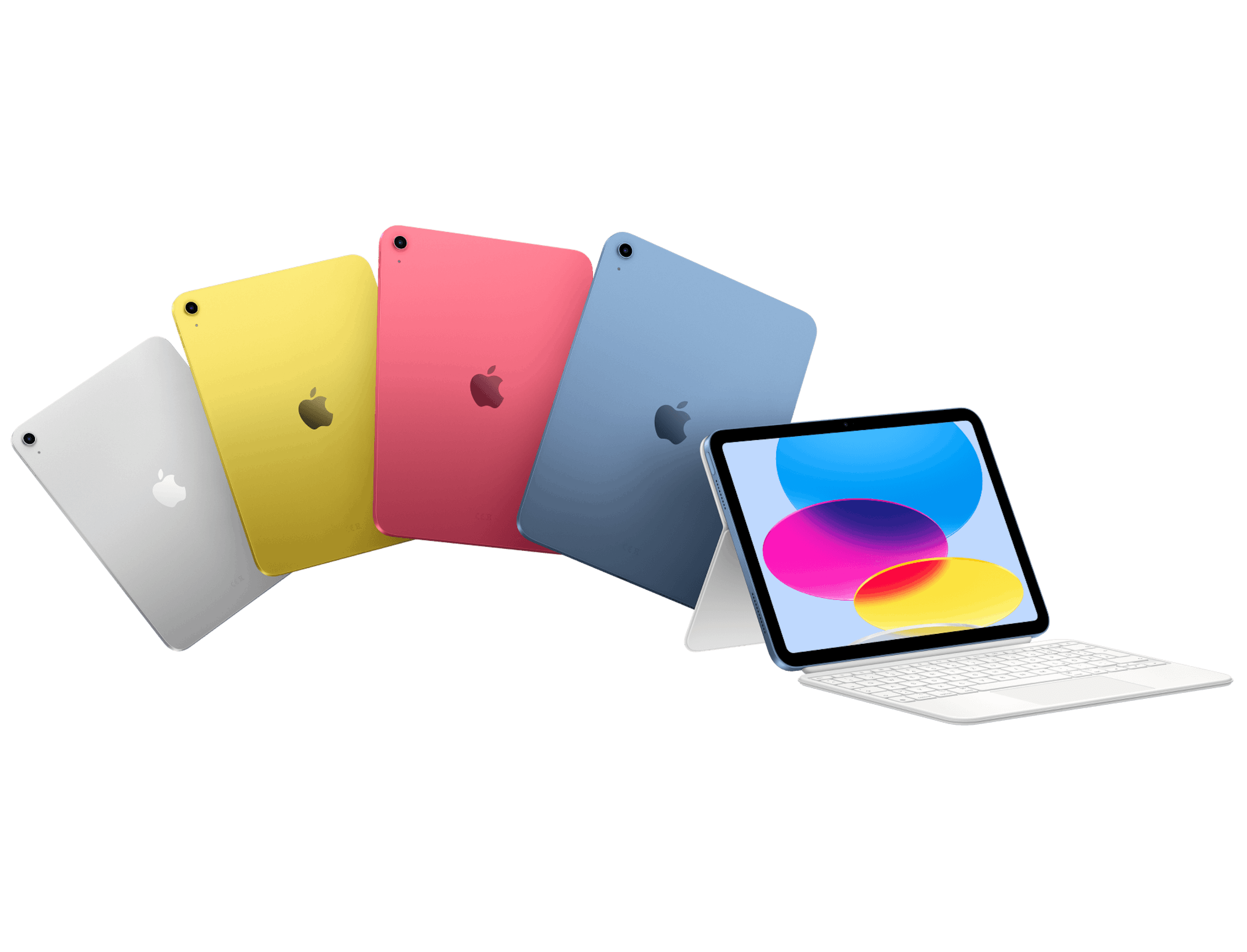Highlight Bild vom Gerät Mehrere iPads in verschiedenen Farben.