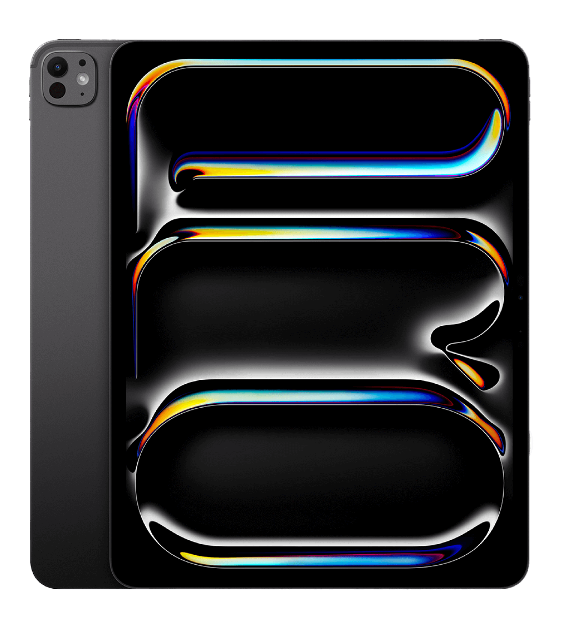 Vorder- und Rückansicht Apple iPad 13 Pro Schwarz.