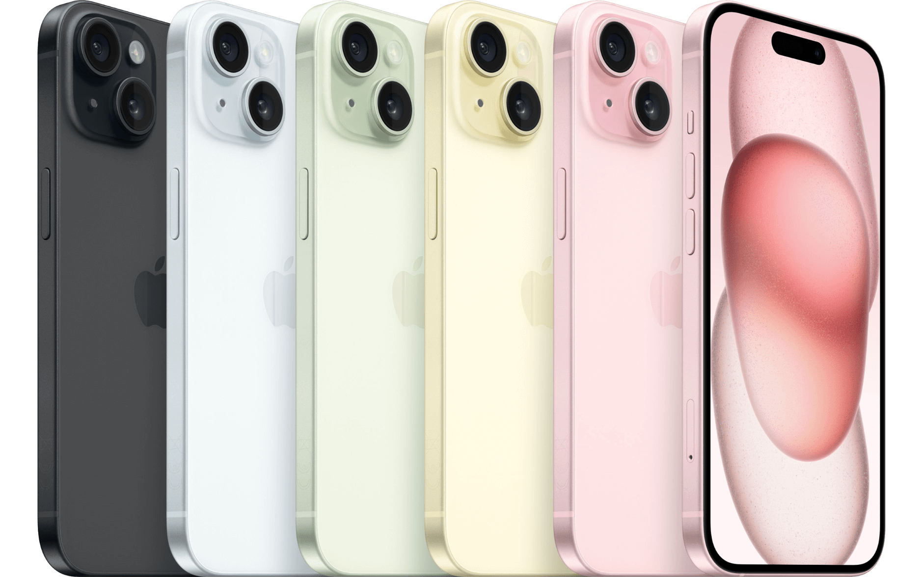 Mehrere iPhones in verschiedenen Farben.
