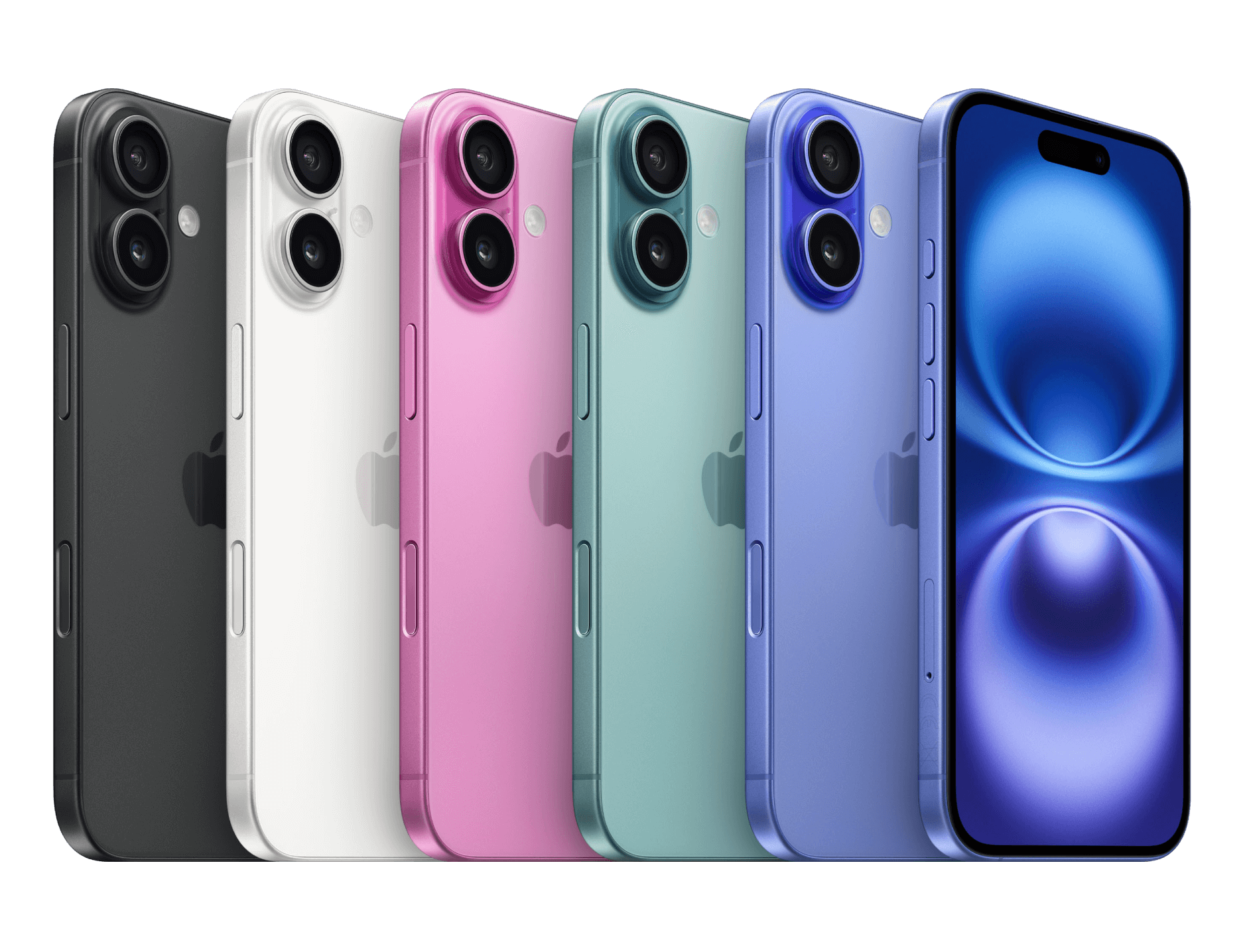 Mehrere iPhones in verschiedenen Farben.