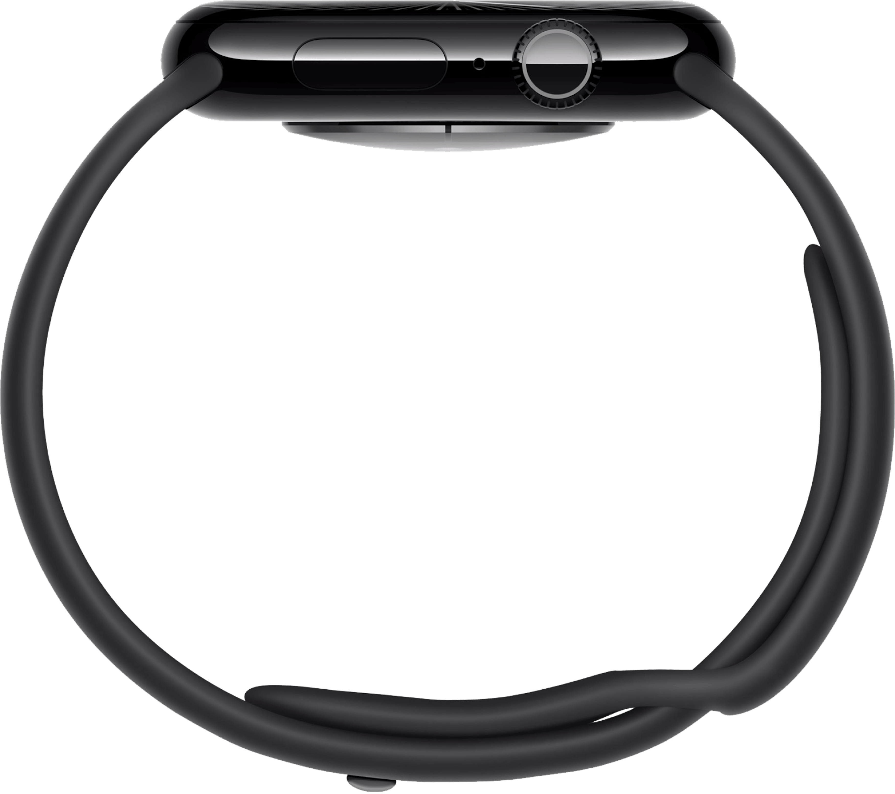 Seitenansicht Apple Watch 10 42mm Schwarz.
