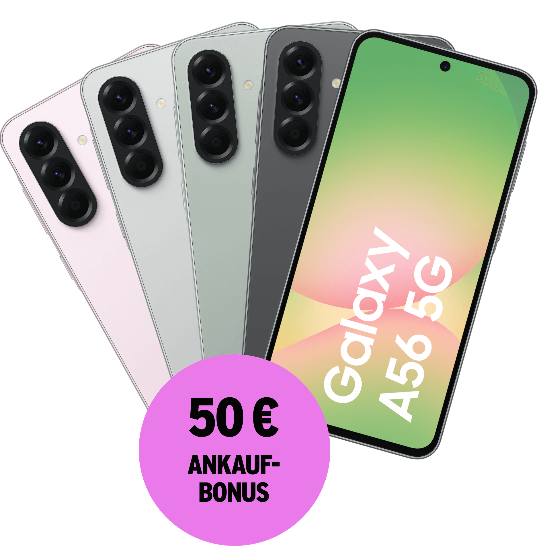 Mehrere Samsungs in verschiedenen Farben. 50 € Ankaufbonus.