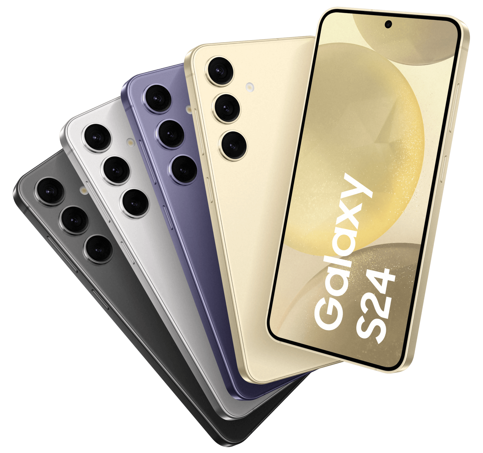 Mehrere Samsungs in verschiedenen Farben.