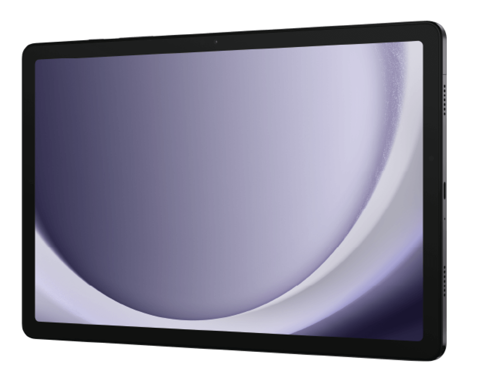 Schräge Vorderansicht Samsung Galaxy Tab A9 Plus Graphit.