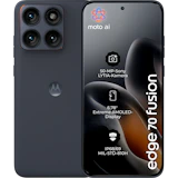 Rück- und Vorderansicht Motorola Edge 70 Fusion in der Farbe Silhouette.