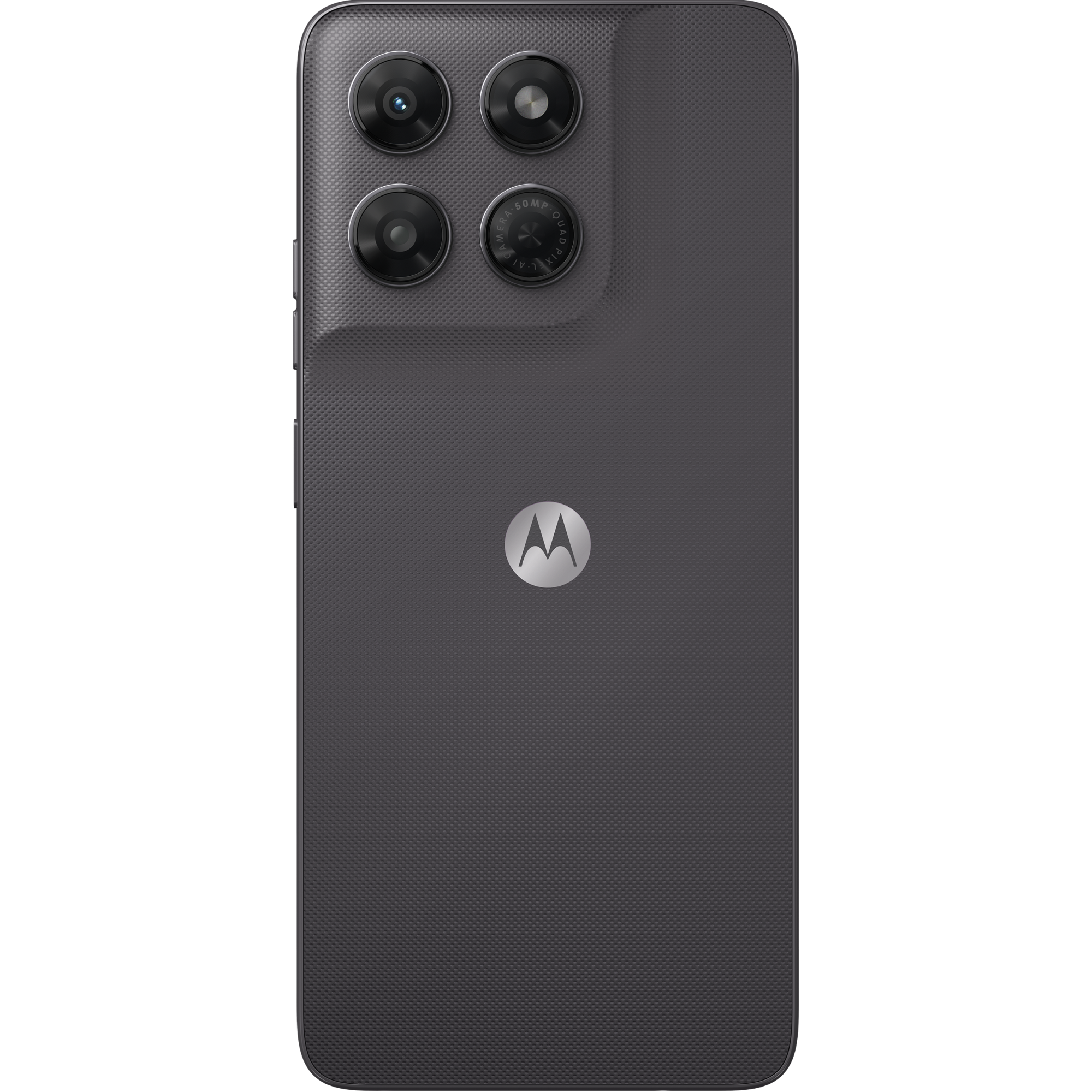 Rückseite des Motorola Moto G 37 mit Vierfach-Kamera und Motorola-Logo.
