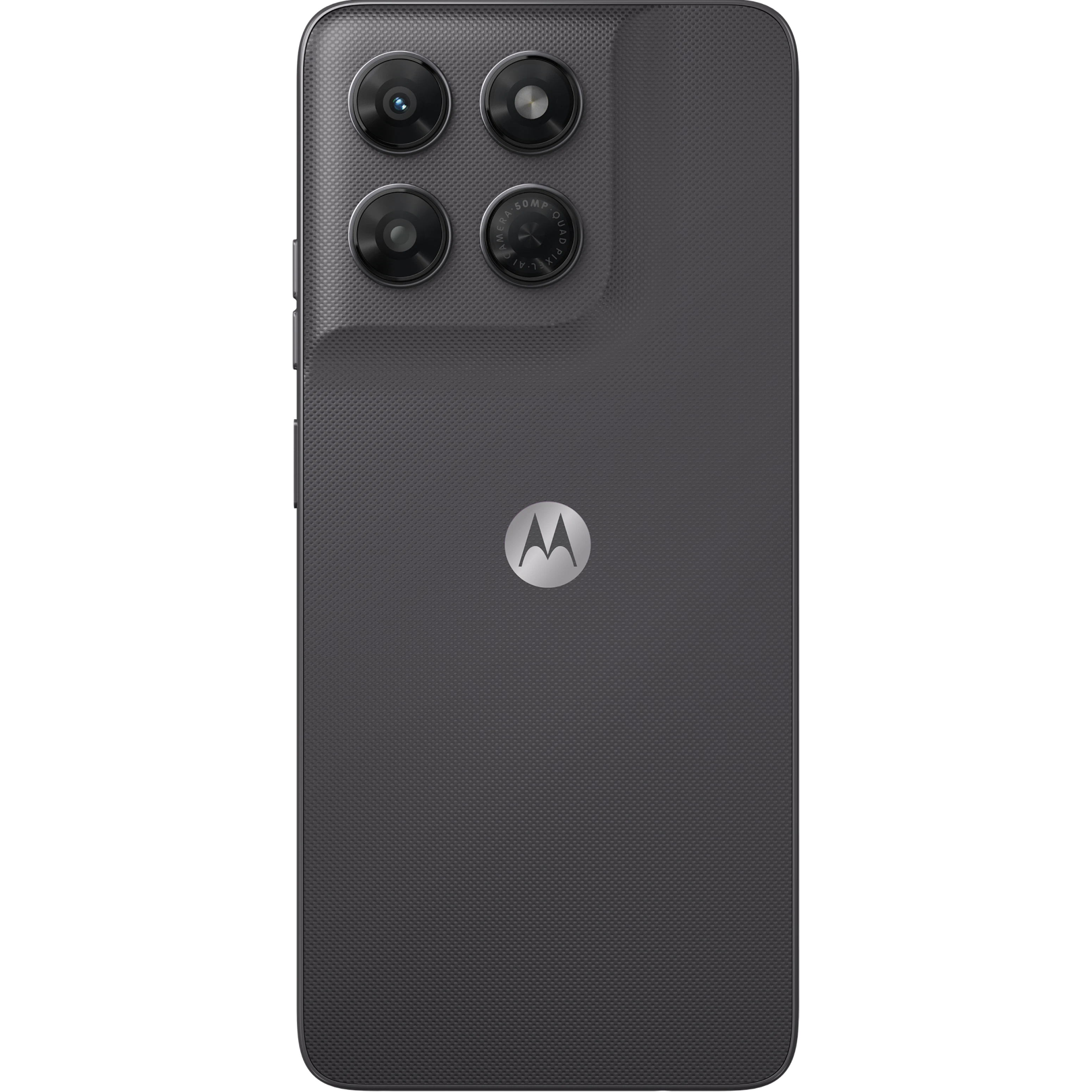 Rückseite des Motorola Moto G 37 mit Vierfach-Kamera und Motorola-Logo.