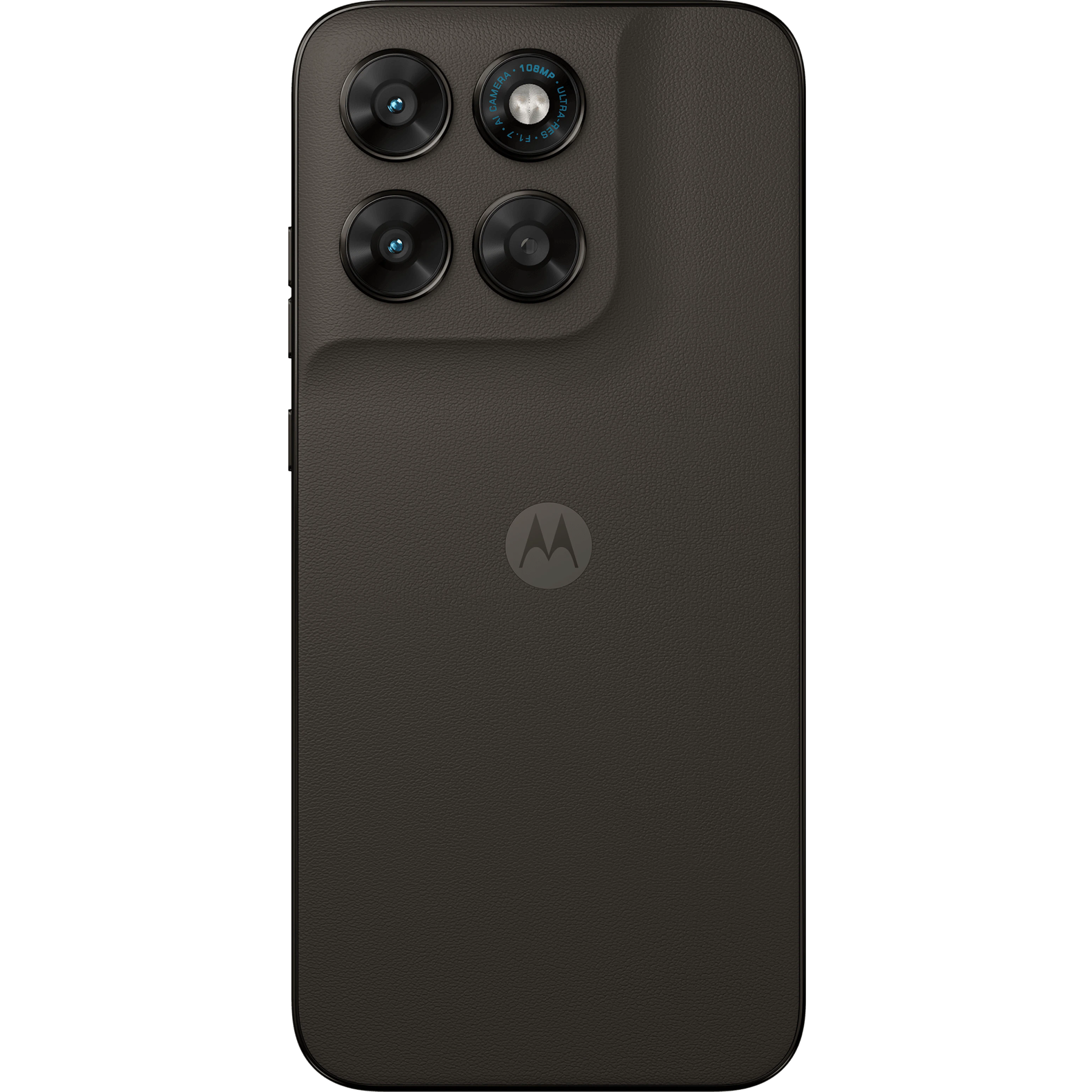 Rückansicht moto g77 in der Farbe Black Olive.