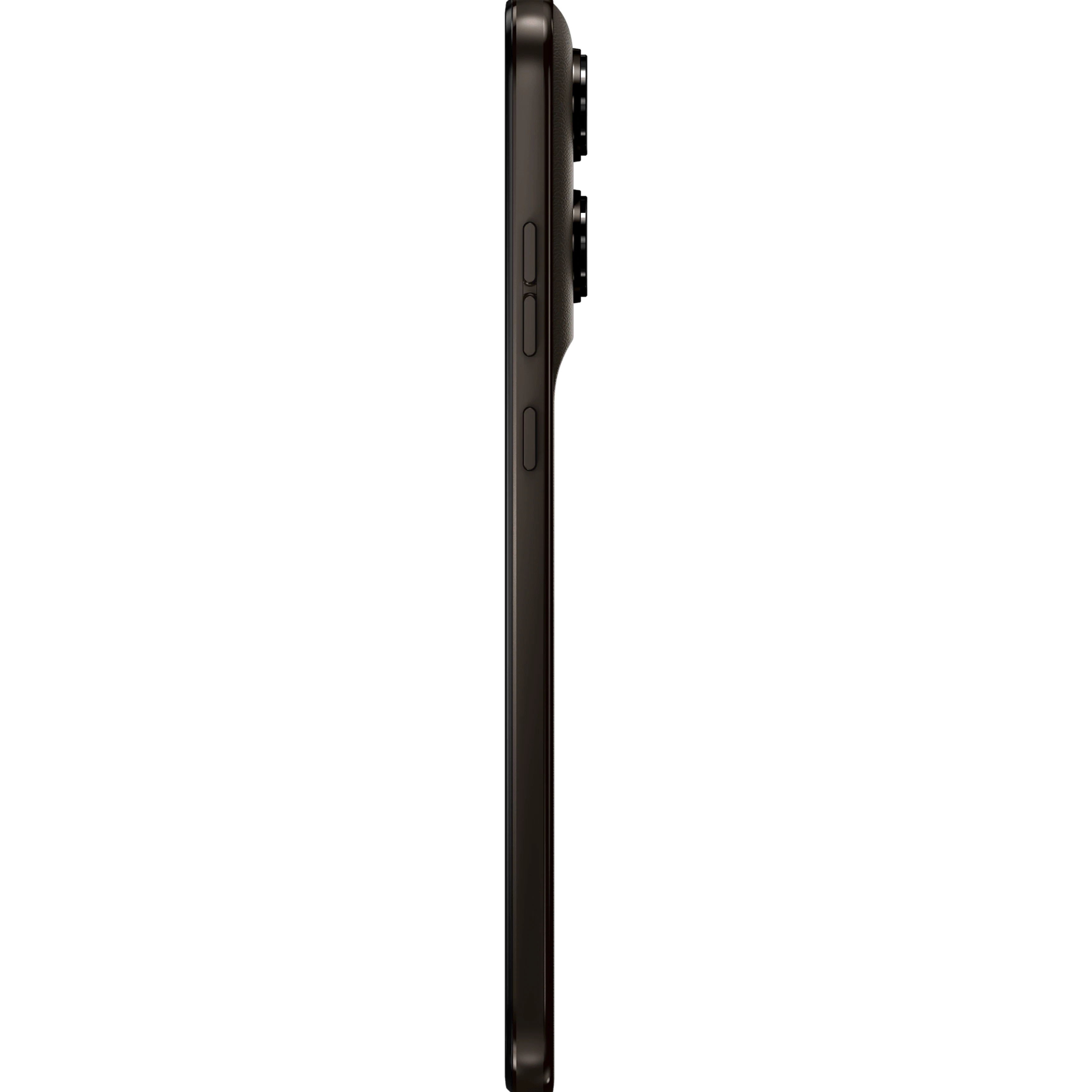 Seitenansicht moto g77 in der Farbe Black Olive.