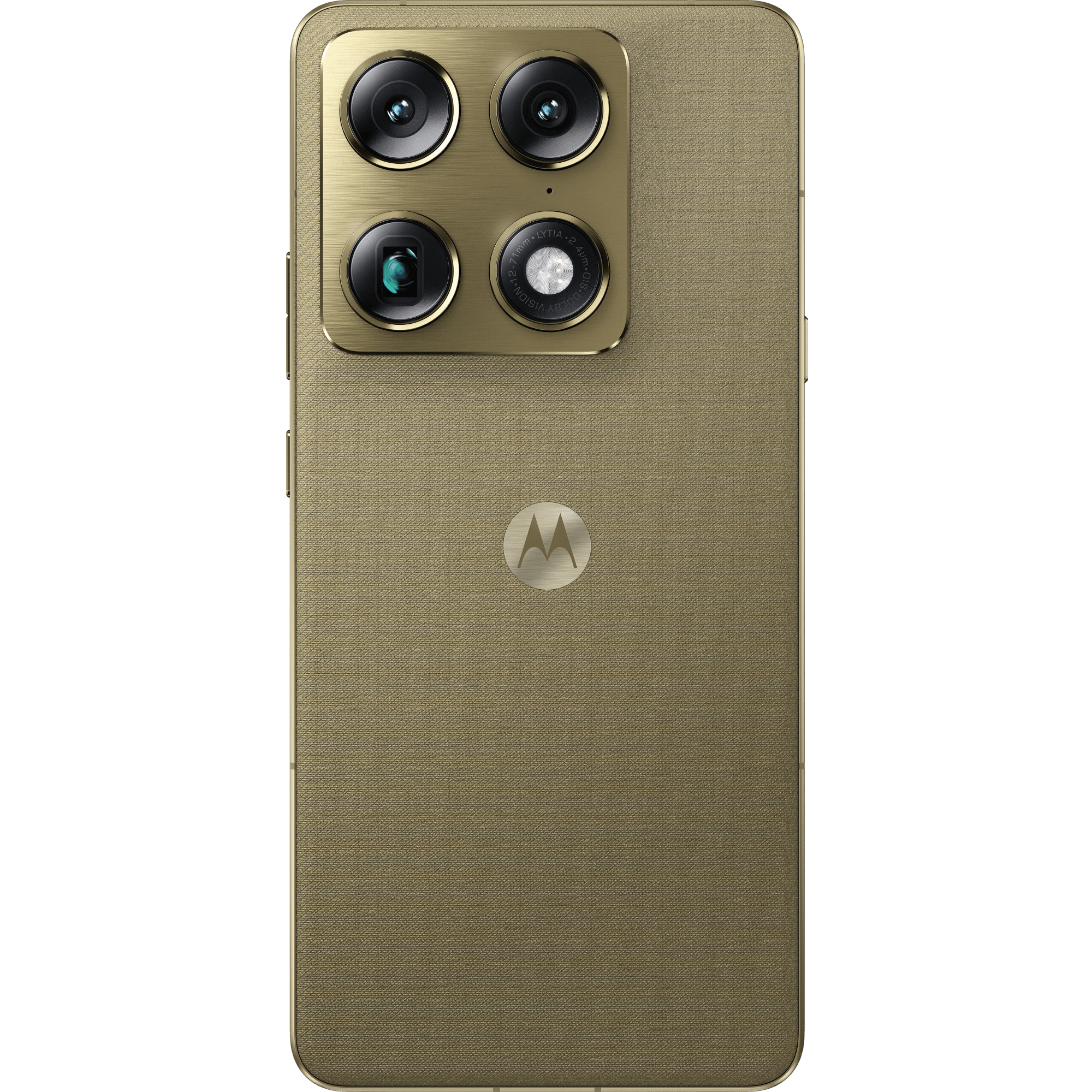 Seitliche Rückansicht Motorola Signature in der Farbe Martini Olive.