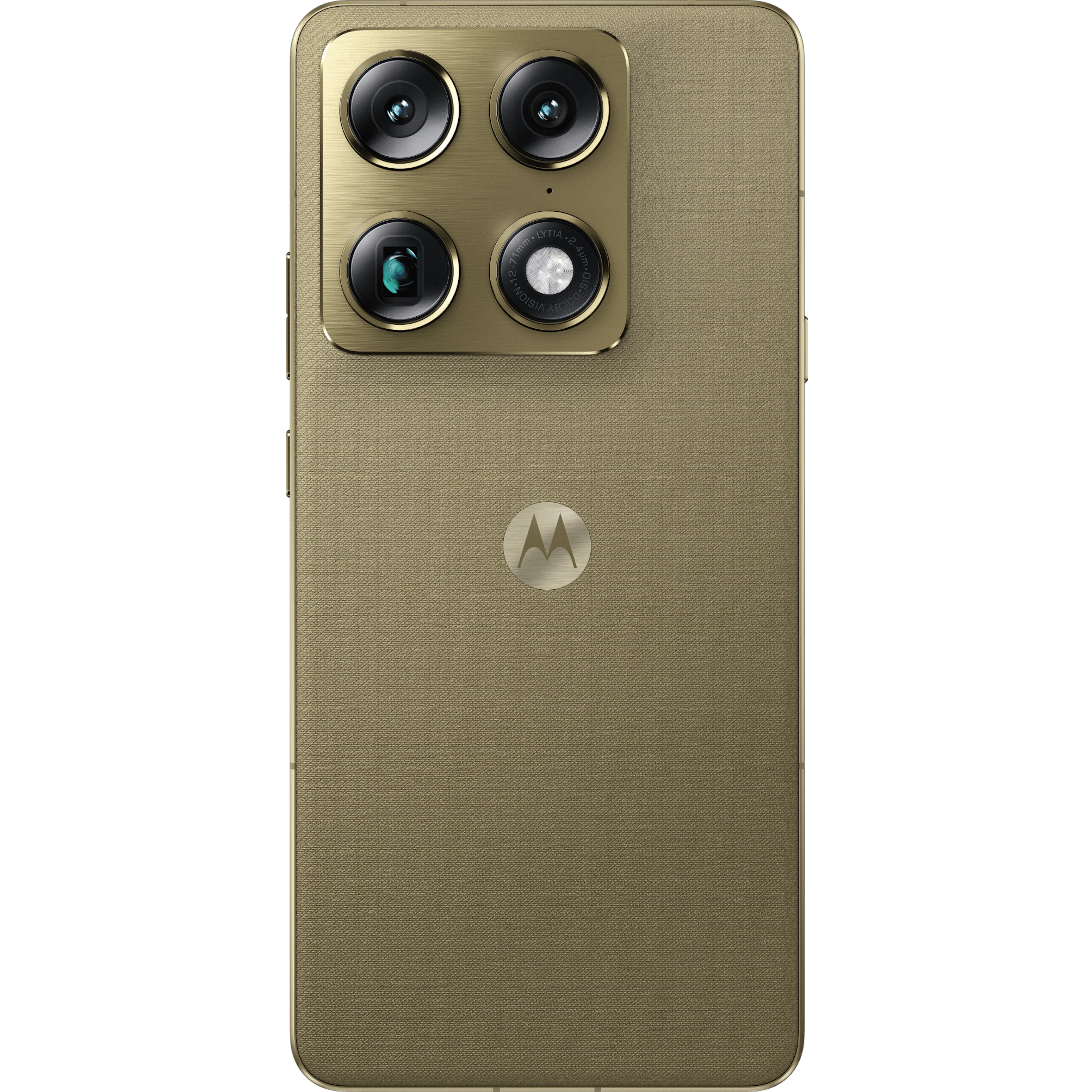 Seitliche Rückansicht Motorola Signature in der Farbe Martini Olive.