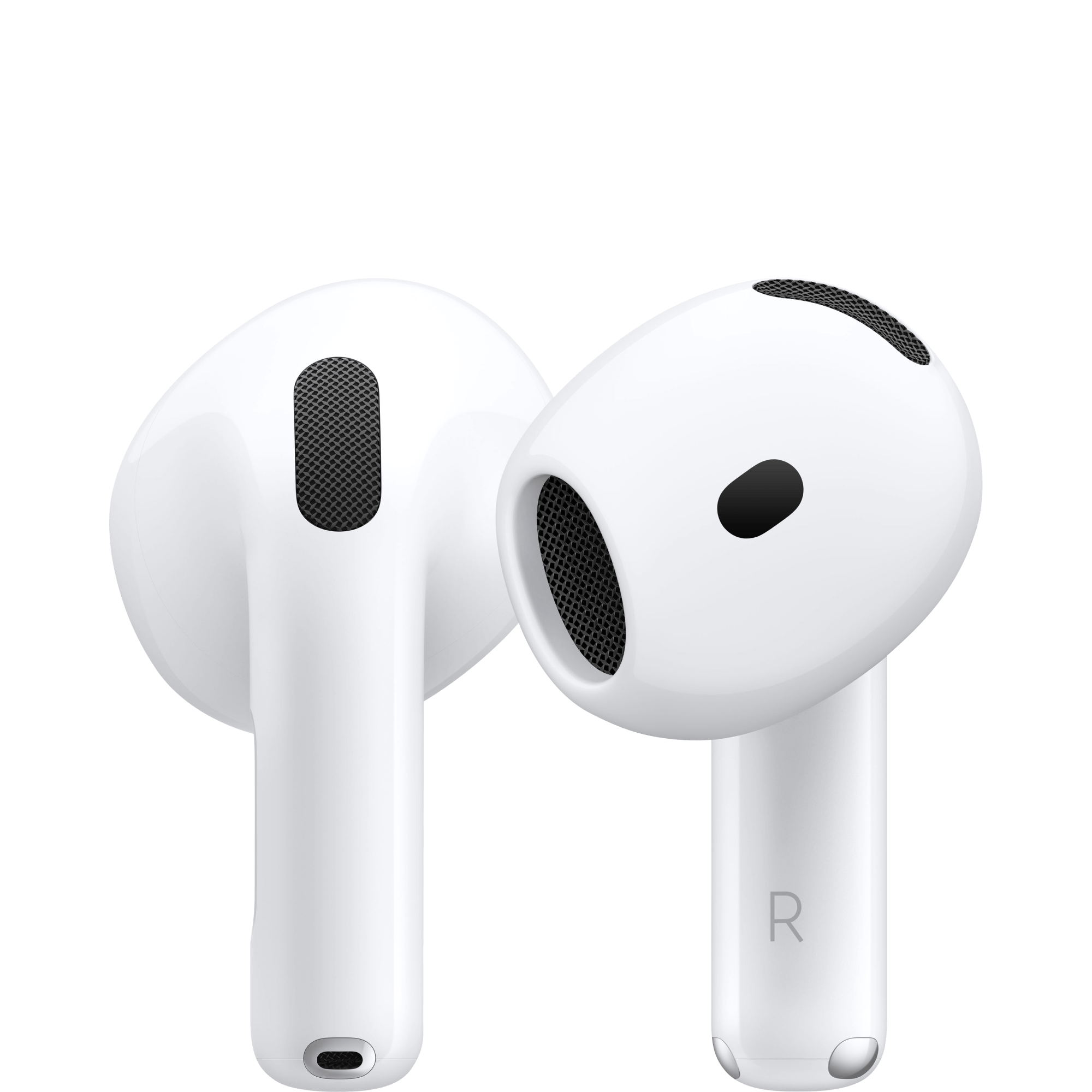 Apple AirPods Pro 4, Front- und Rückansicht Detail.