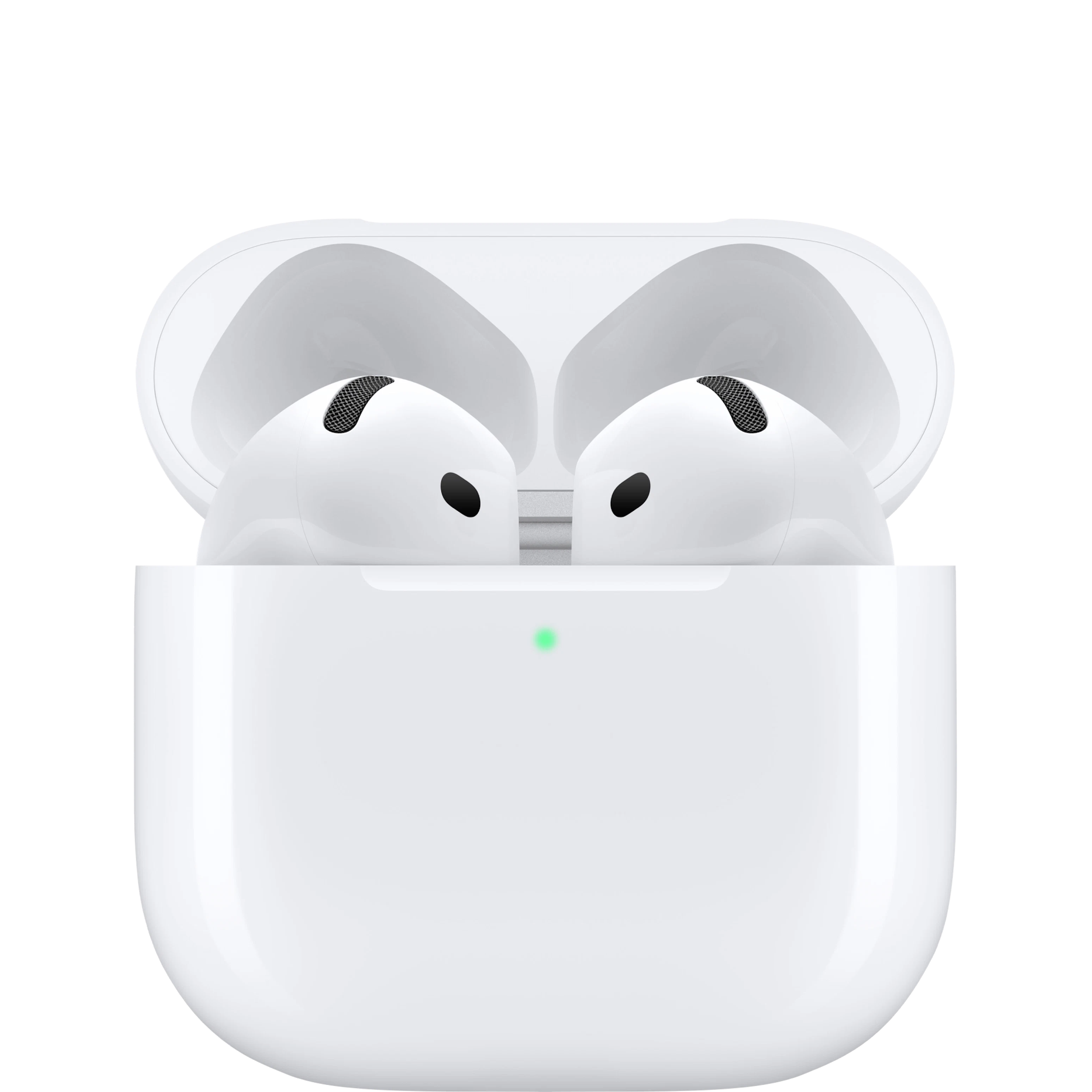 Apple AirPods Pro 4, Frontansicht mit Case.