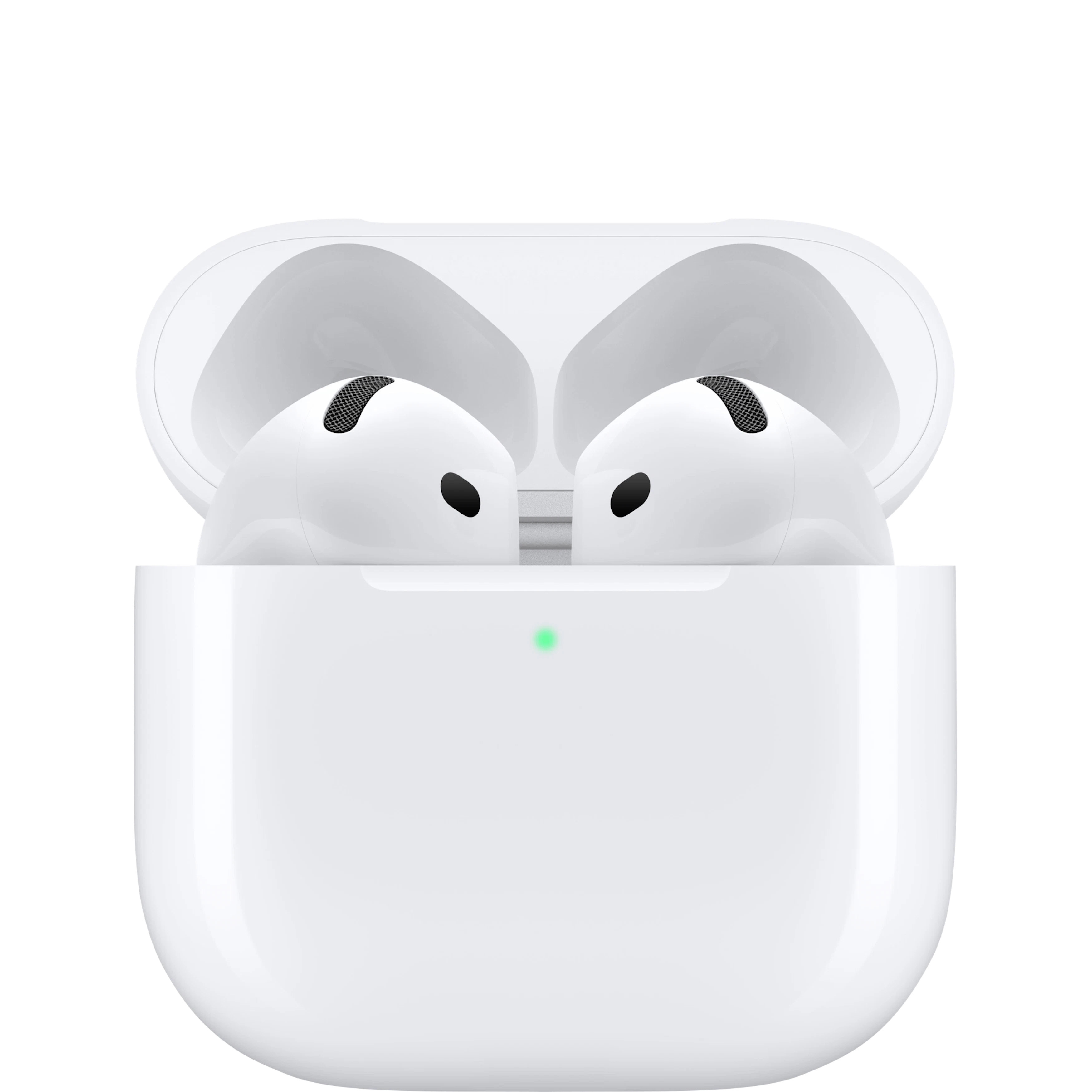 Apple AirPods Pro 4, Frontansicht mit Case. Apple AirPods Pro 4, Frontansicht mit Case.