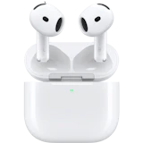 Apple AirPods 5 in Weiß, beide Ohrhörer stehen aufrecht im geöffneten Ladecase mit grüner Statusleuchte.
