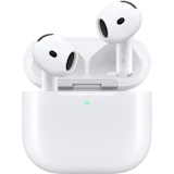 Apple AirPods 5 in Weiß, in einem geöffneten Ladecase mit grüner Statusleuchte.