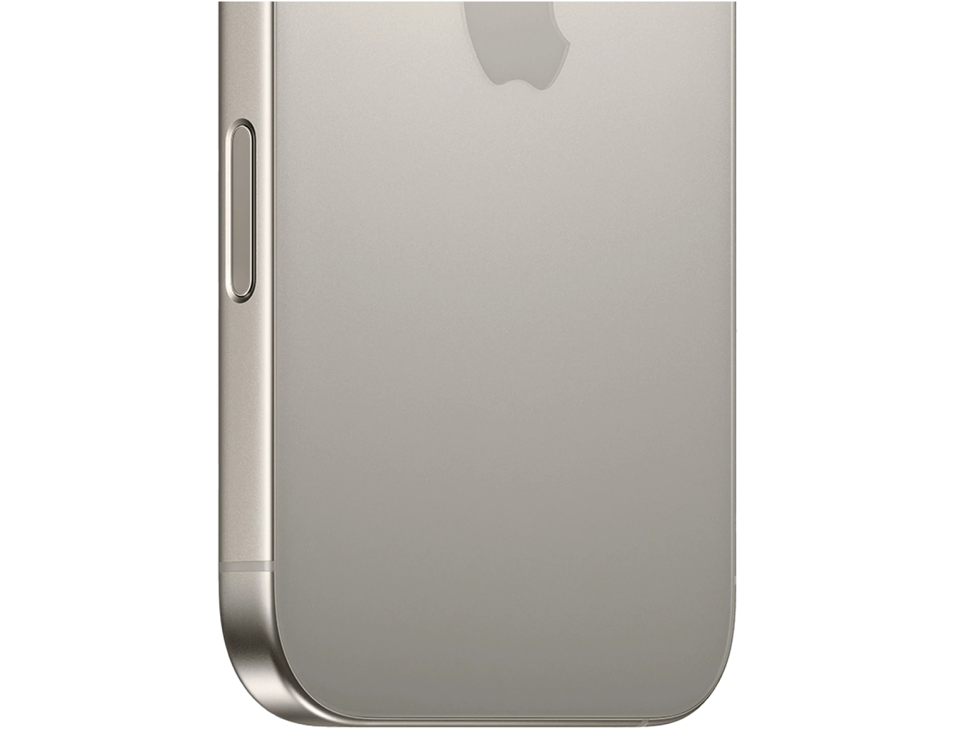 Detailansicht Rückseite Apple iPhone 16 Pro Titan Natur.