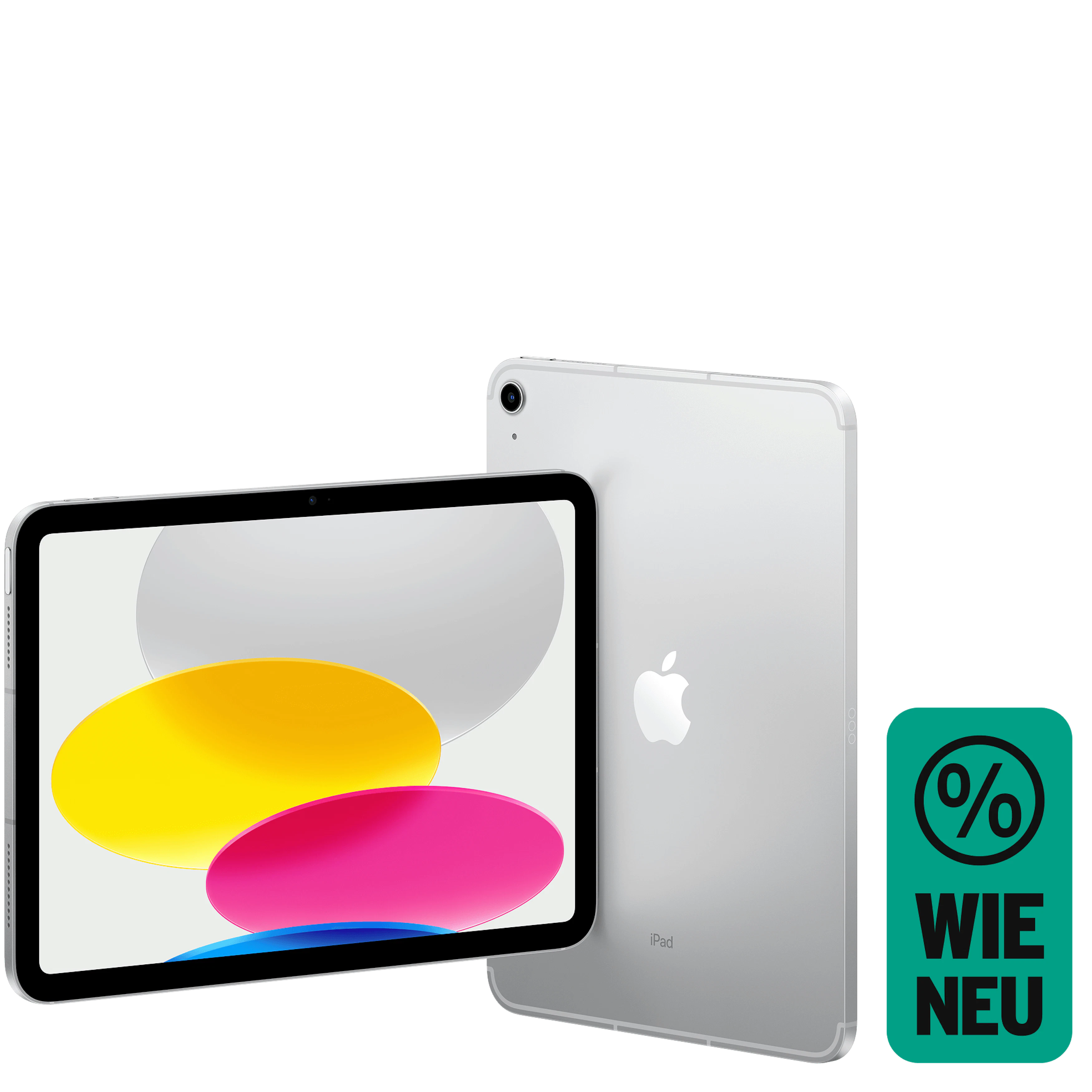 Apple iPad 10. Generation silber, Front und Rückansicht. Wie neu.
