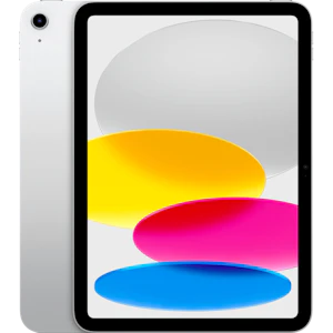 Vorder- und Rückansicht Apple iPad A16 Silber. Vorder- und Rückansicht Apple iPad A16 Silber.