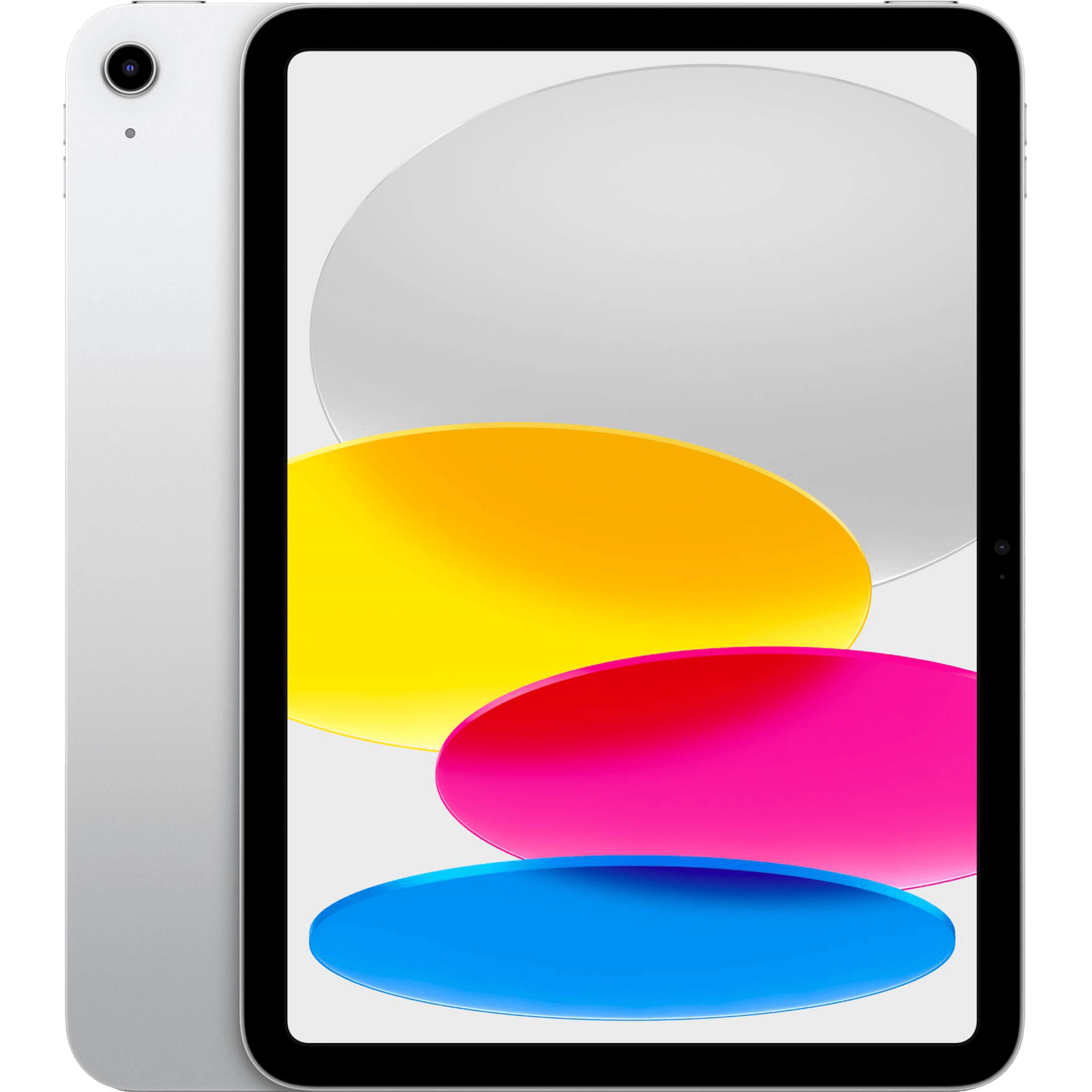 Vorder- und Rückansicht Apple iPad A16 Silber. Vorder- und Rückansicht Apple iPad A16 Silber.