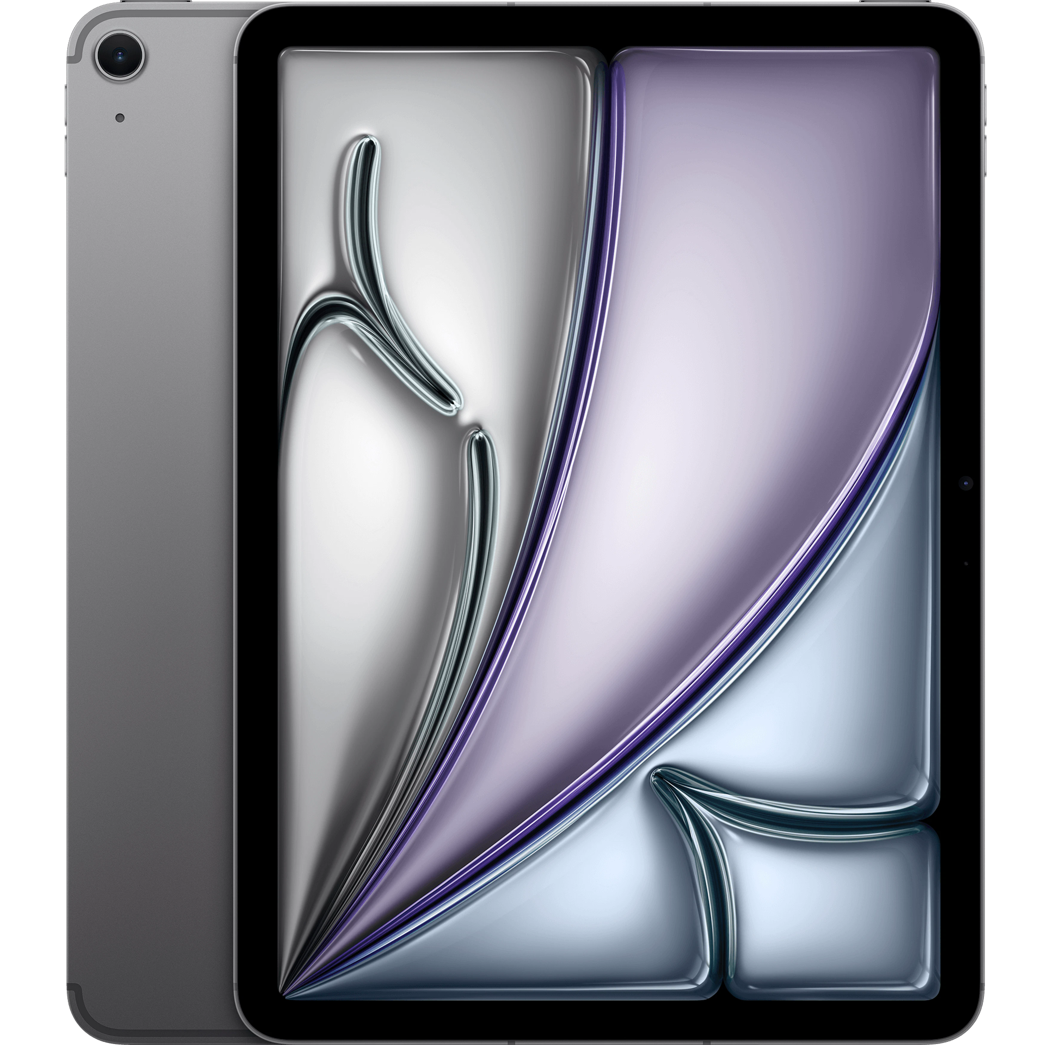 Rück- und Vorderansicht iPad Air 11-inch M4 Chip Cellular in Space Gray.