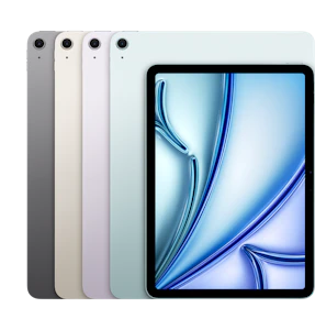 Rück- und Vorderansicht iPad Air 13-inch M4 Chip Cellular in Blue.