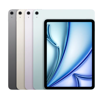 Rück- und Vorderansicht iPad Air 13-inch M4 Chip WiFi in Blue.