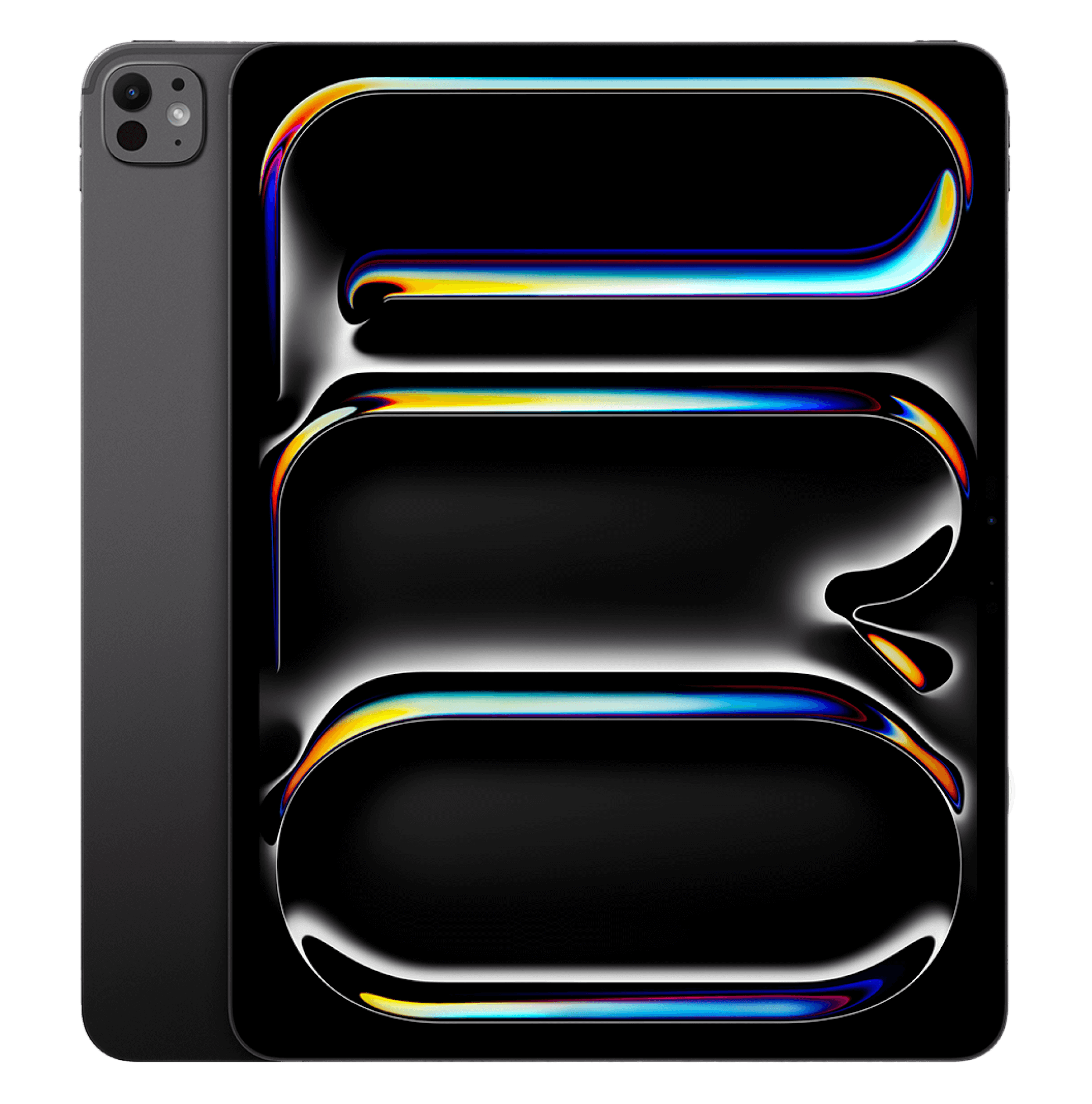 Highlight Bild vom Gerät Vorder- und Rückansicht Apple iPad Pro Schwarz.