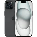 Vorder- und Rückansicht Apple iPhone 15 Schwarz. Vorder- und Rückansicht Apple iPhone 15 Schwarz.