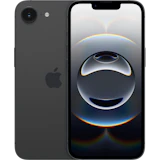 Vorder- und Rückansicht Apple iPhone 16e Schwarz. Vorder- und Rückansicht Apple iPhone 16e Schwarz.