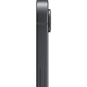 Seitliche Detailansicht Apple iPhone 16e Schwarz. Seitliche Detailansicht Apple iPhone 16e Schwarz.