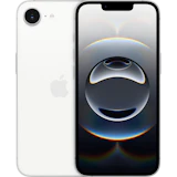 Vorder- und Rückansicht Apple iPhone 16e Weiß. Vorder- und Rückansicht Apple iPhone 16e Weiß.