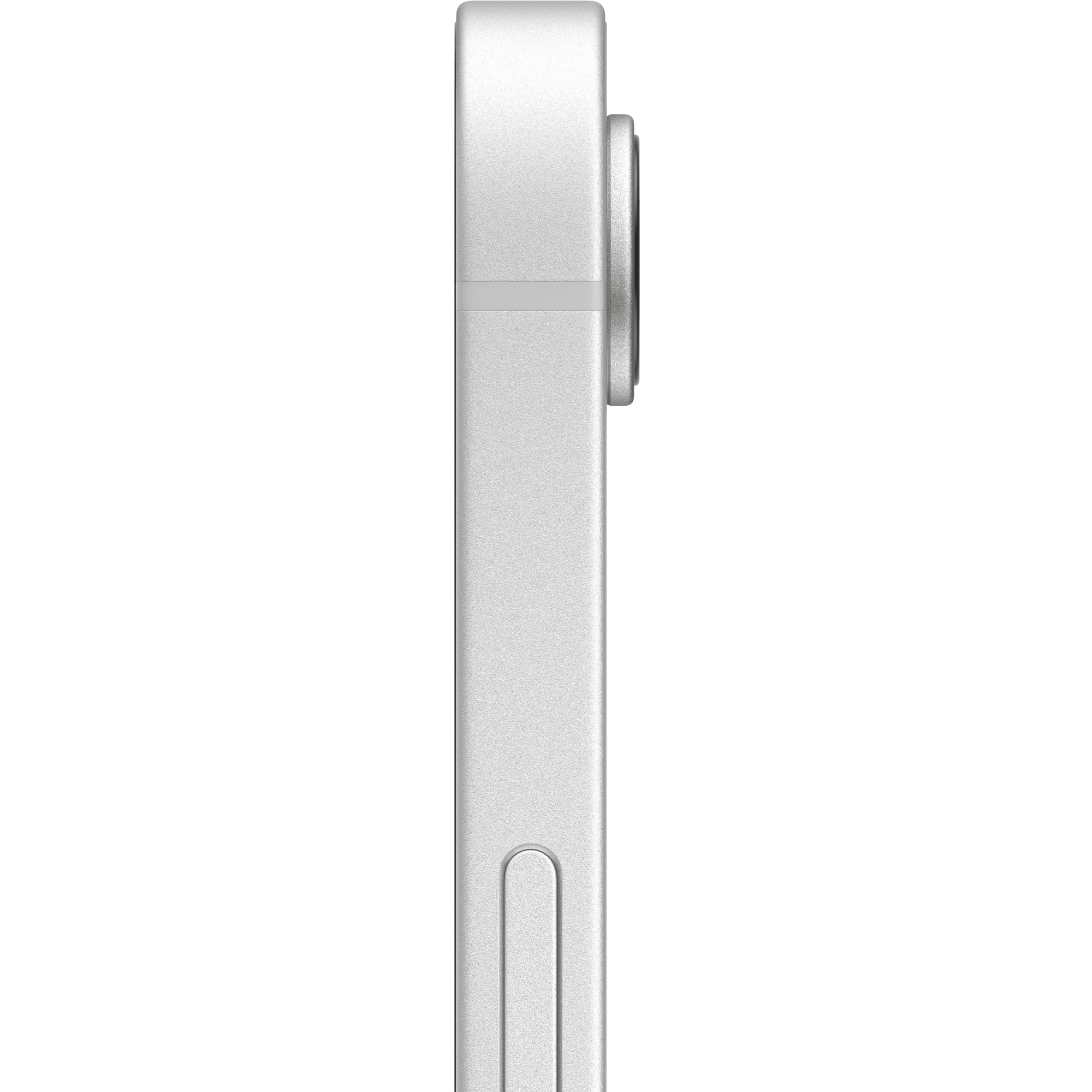 Seitliche Detailansicht Apple iPhone 16e Weiß.