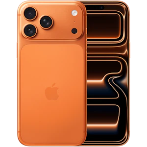 Rück- & Frontansicht Apple iPhone 17 Pro Max Cosmic Orange.