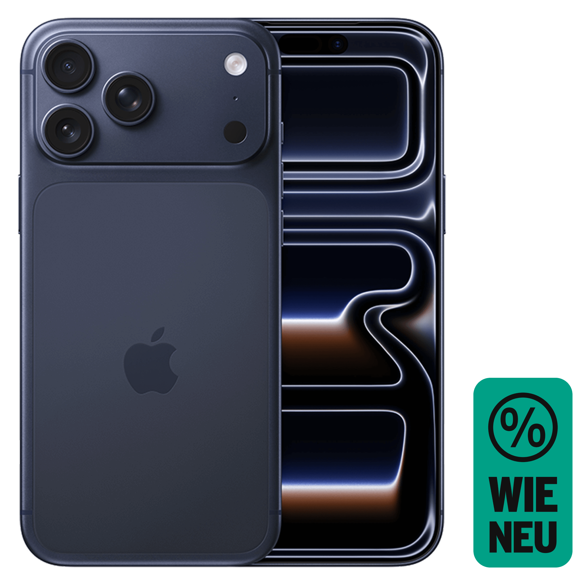 Rück- & Frontansicht Apple iPhone 17 Pro Max Deep Blue. Wie neu.
