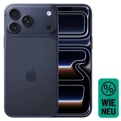 Rück- & Frontansicht Apple iPhone 17 Pro Max Deep Blue. Wie neu.