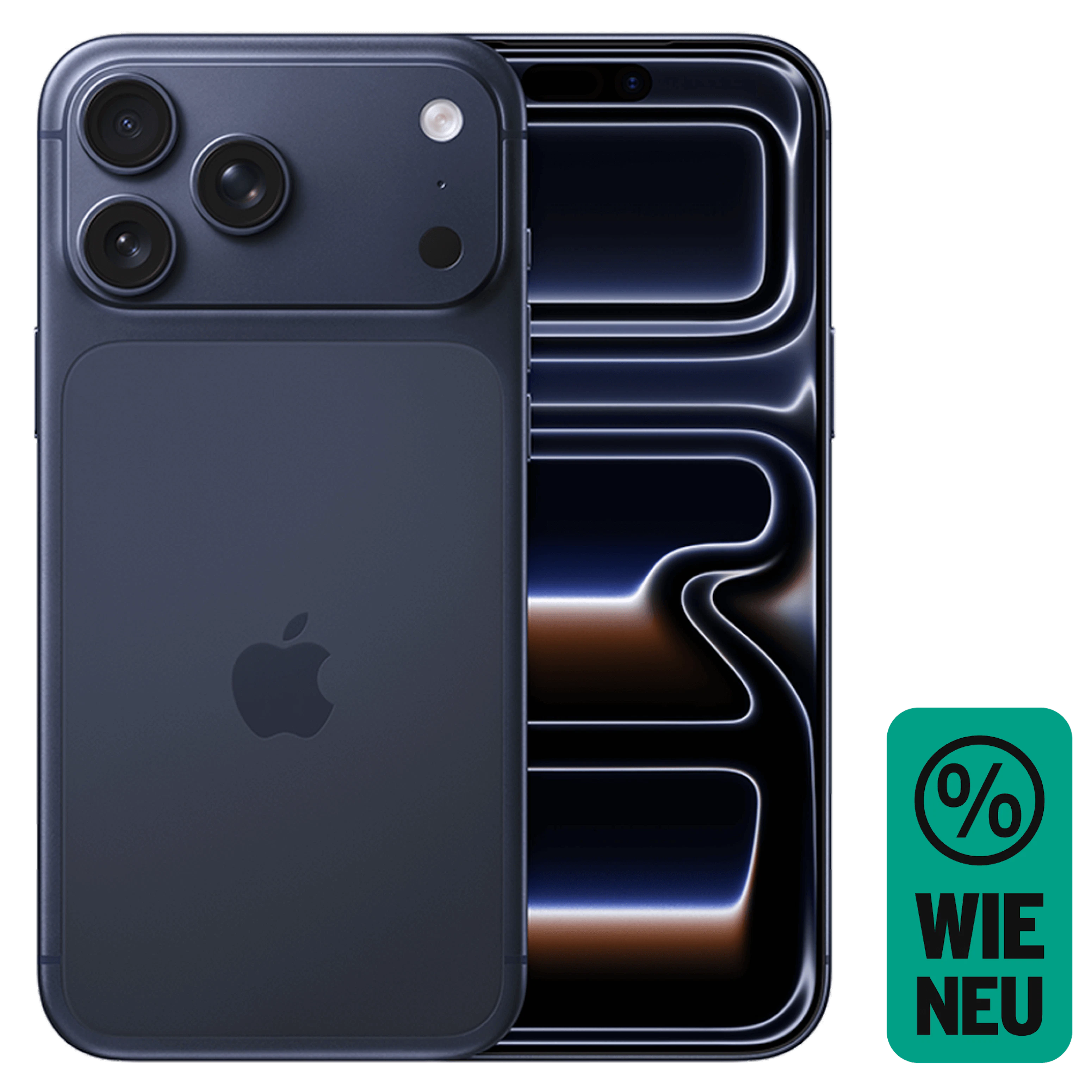 Rück- & Frontansicht Apple iPhone 17 Pro Max Deep Blue. Wie neu.