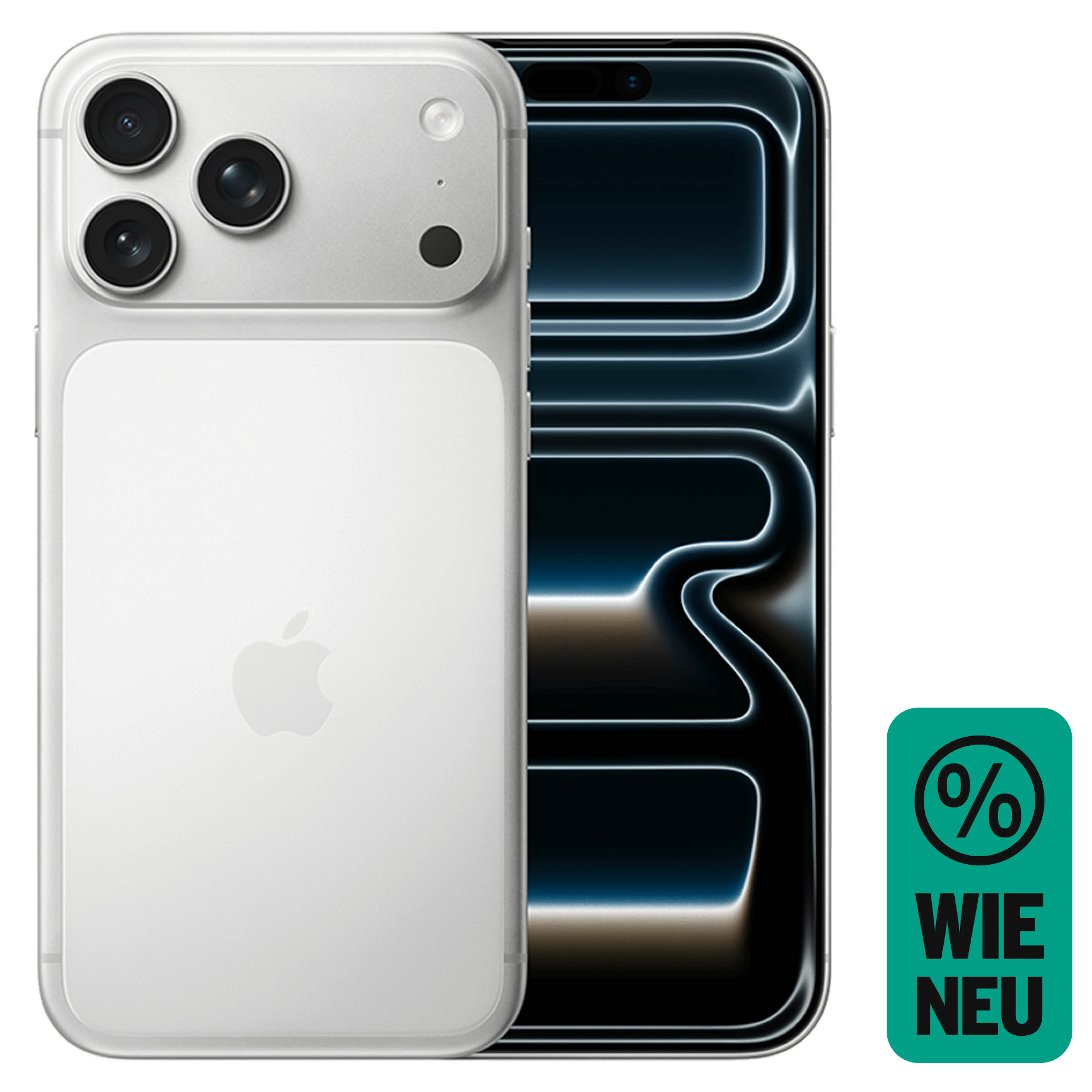Rück- & Frontansicht Apple iPhone 17 Pro Max Silver. Wie neu.