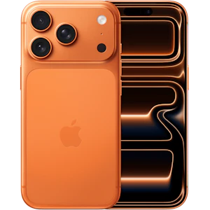 Rück- & Frontansicht Apple iPhone 17 Pro Cosmic Orange.