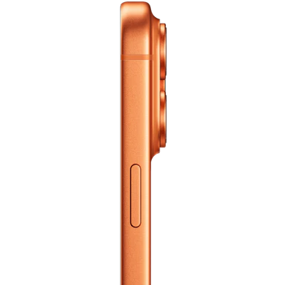 Seitenansicht Apple iPhone 17 Pro Cosmic Orange.