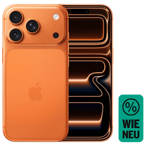 Rück- & Frontansicht Apple iPhone 17 Pro Cosmic Orange. Wie neu.