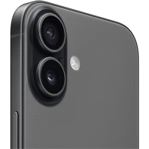 Angeschrägte Rückansicht Apple iPhone 17 Black.