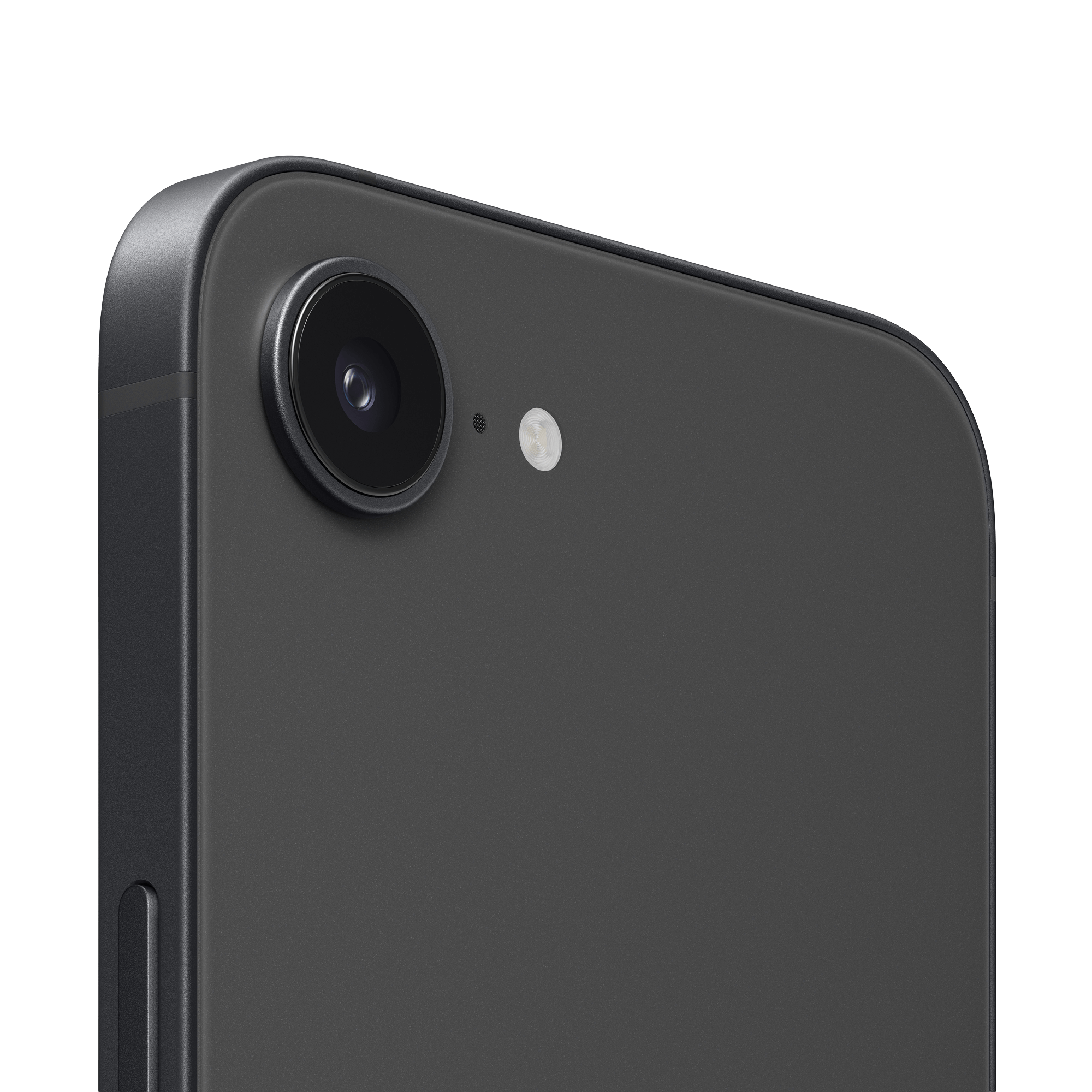 Rückansicht iPhone 17e in schwarz mit Fokus auf Rückkamera.