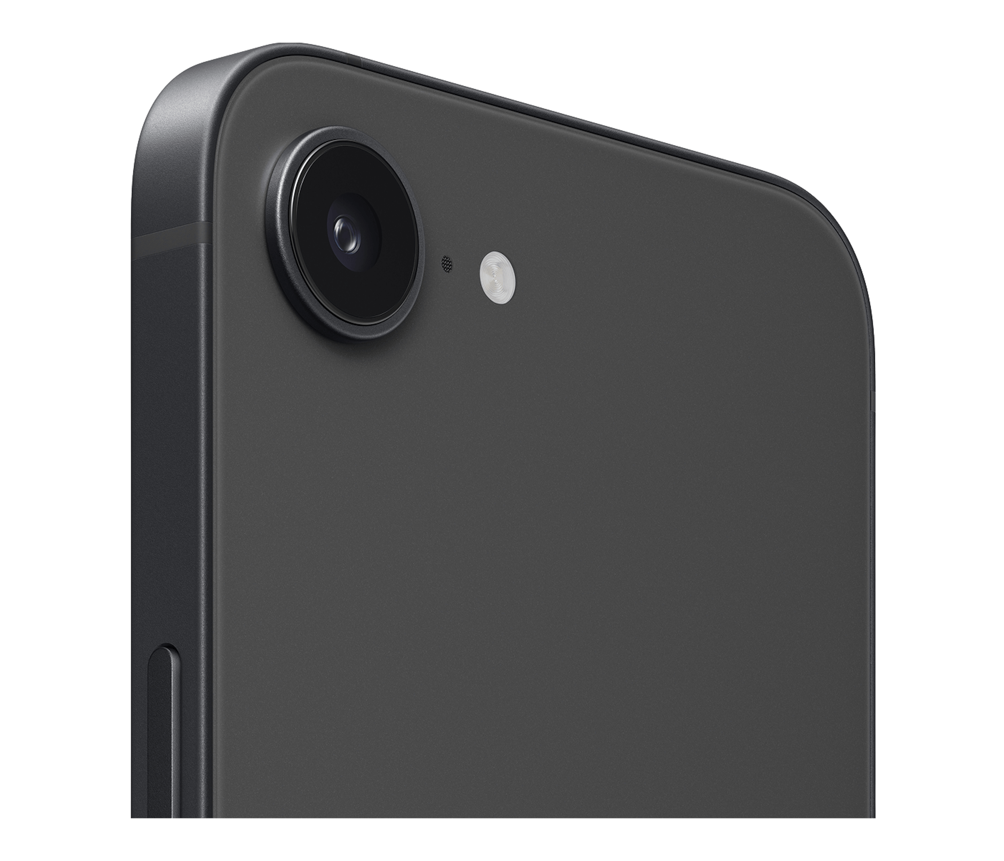 Rückansicht iPhone 17e in schwarz mit Fokus auf Rückkamera.