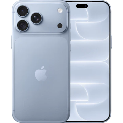 Vorder- und Rückansicht Apple iPhone 18 Pro Max Hellblau.