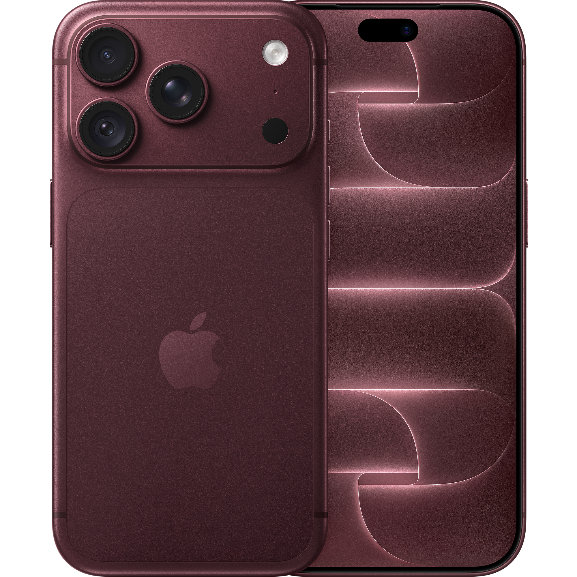 Vorder- und Rückansicht Apple iPhone 18 Pro Burgunder.