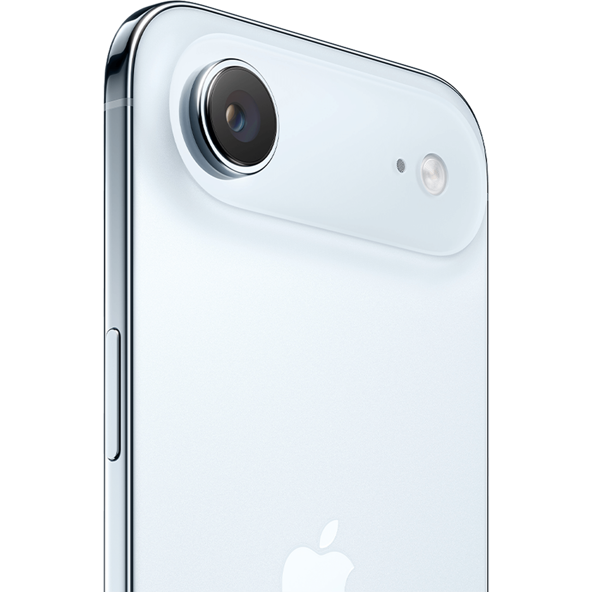Angeschrägte Rückansicht Apple iPhone Air Blue.
