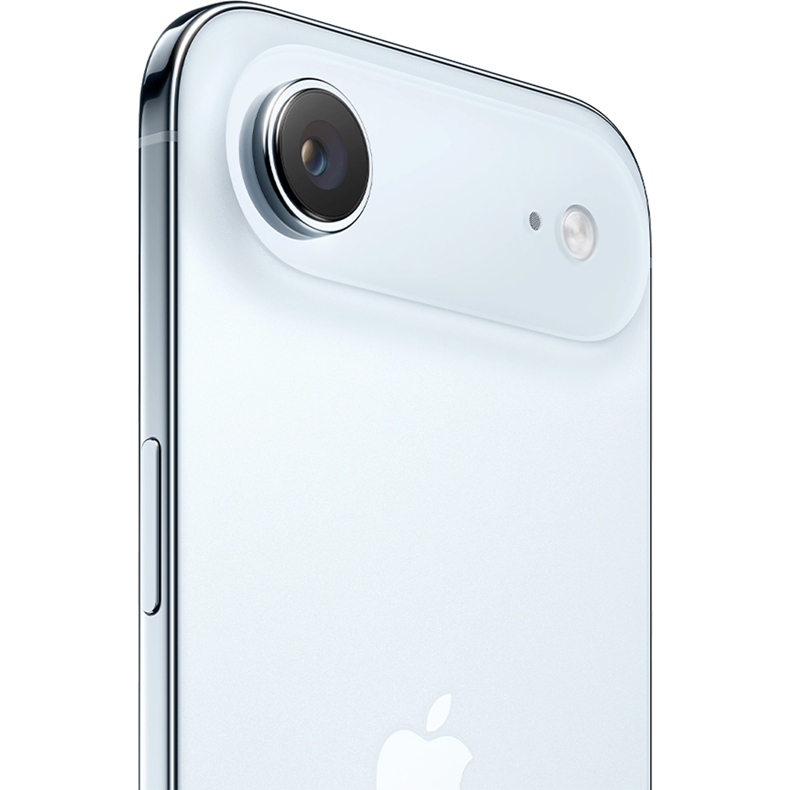 Angeschrägte Rückansicht Apple iPhone Air Blue.